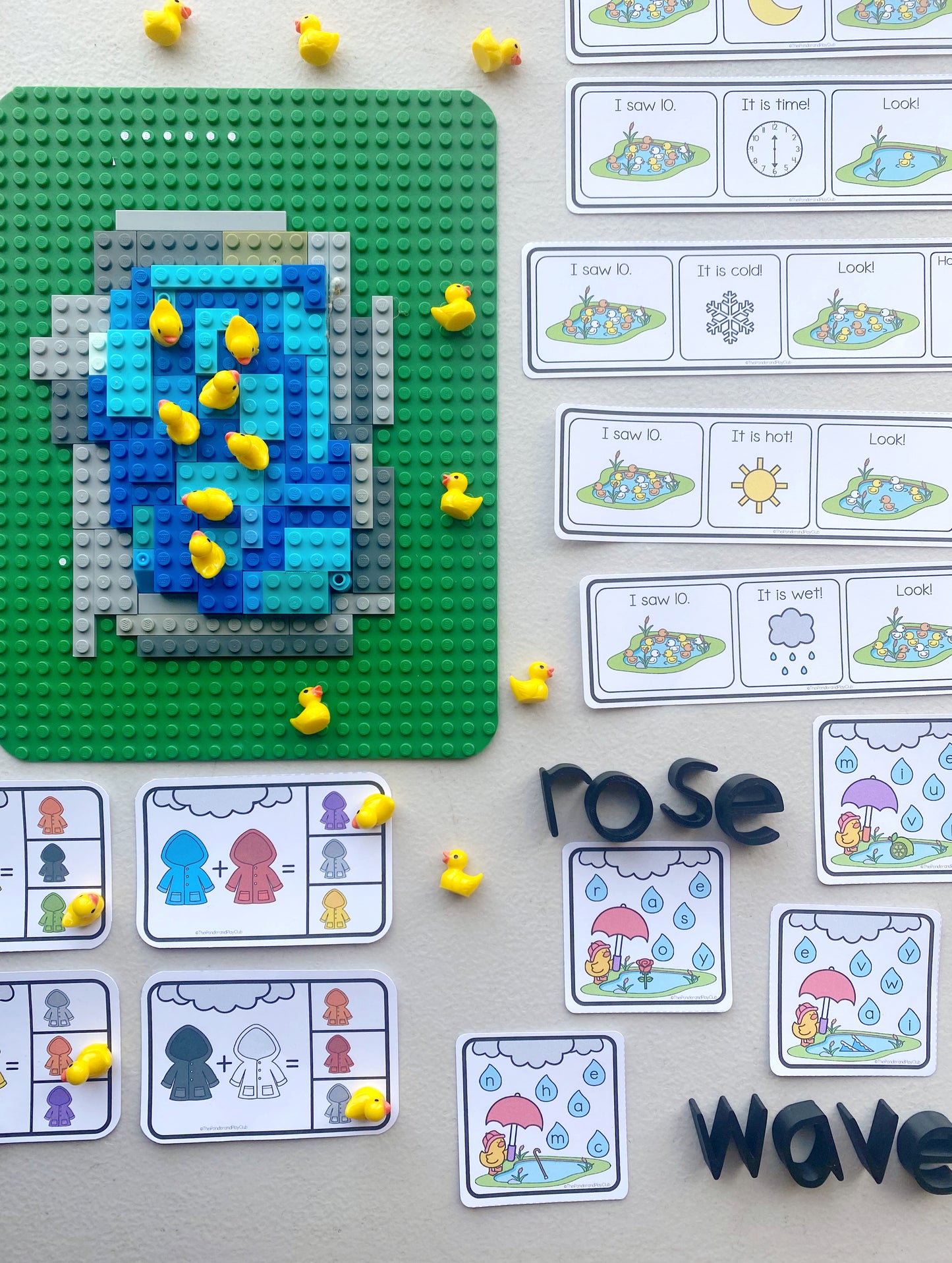 Rainy Day Ducks Phonics and Math Bundle