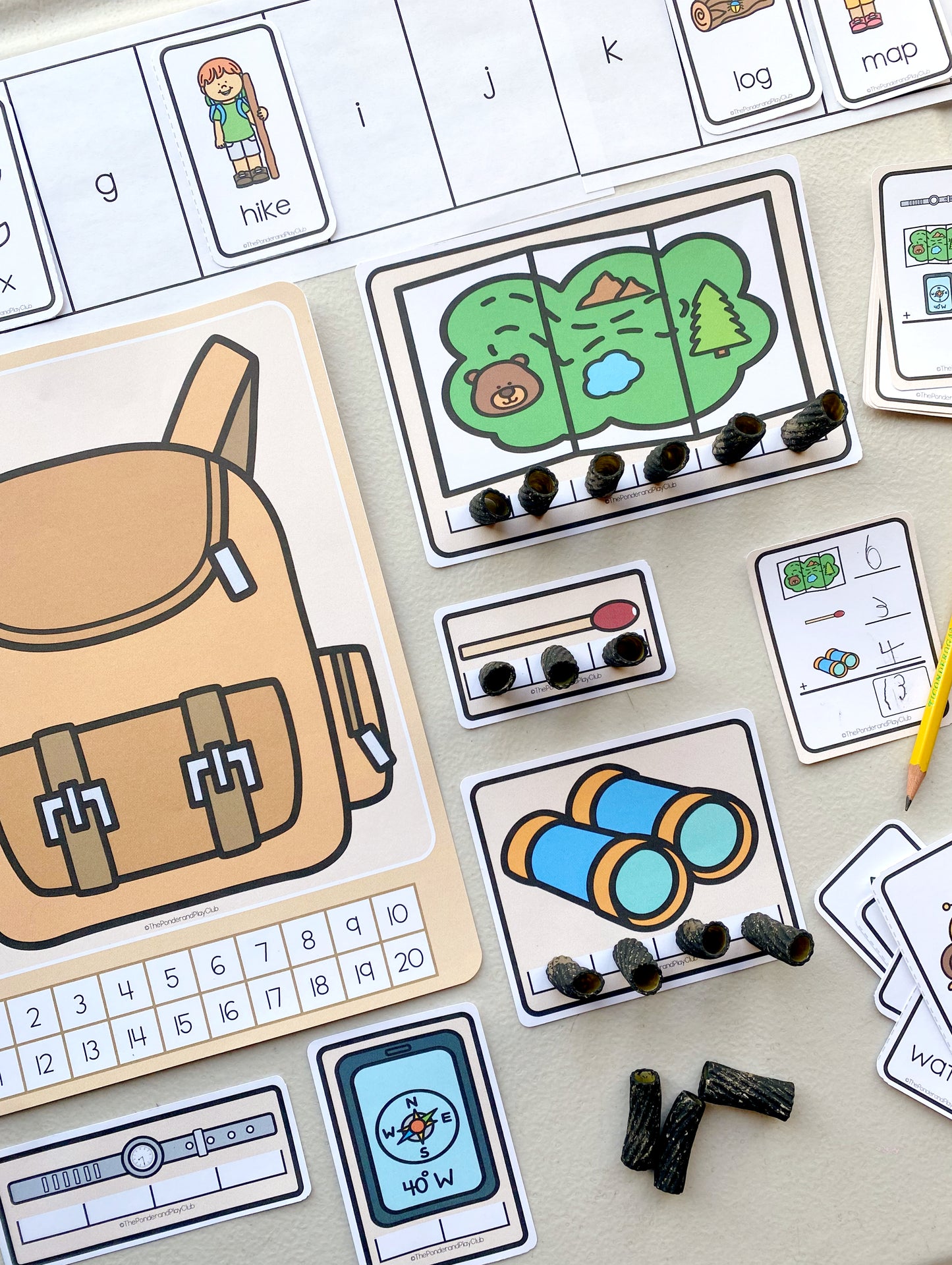 Spring Hike Phonics and Math Bundle