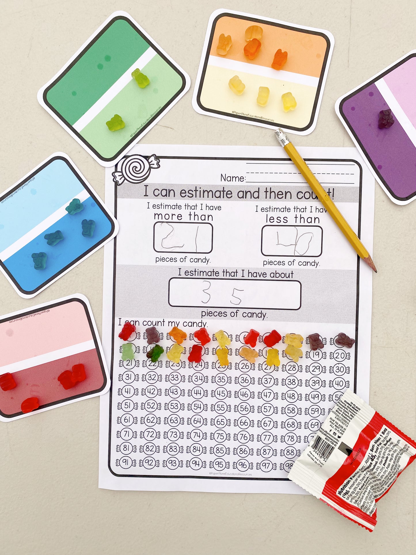 Candy Piles: Sorting, Counting, and Comparing