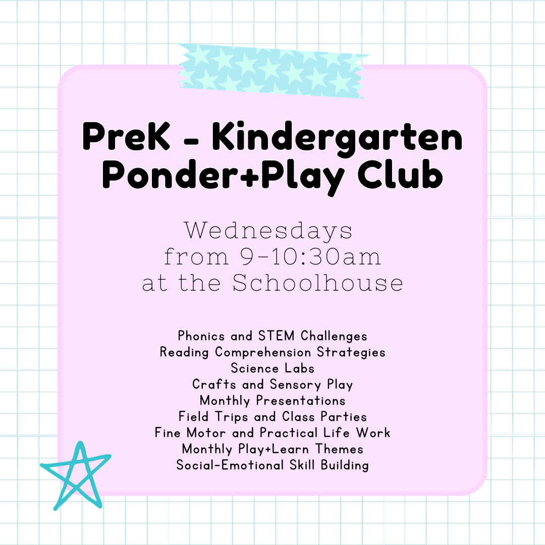 PreK-K Level Ponder and Play Club