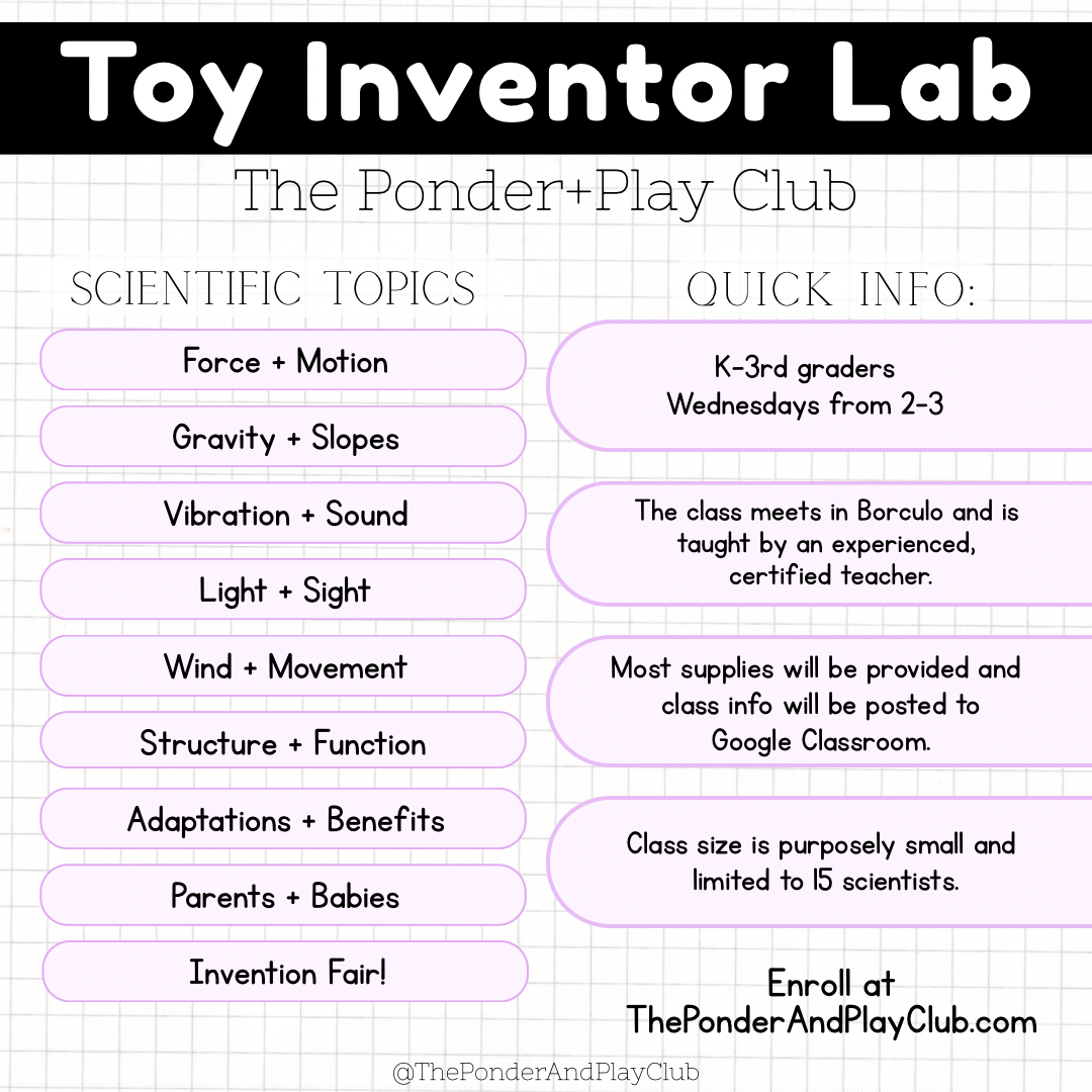 Toy Inventor STEM Tinker Lab (grades K-3ish)