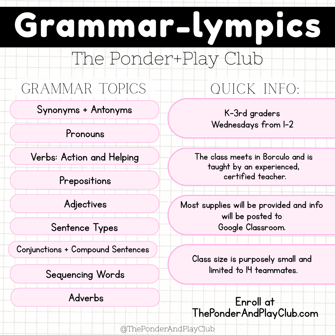 Grammar-lympics (K-3rd grade)