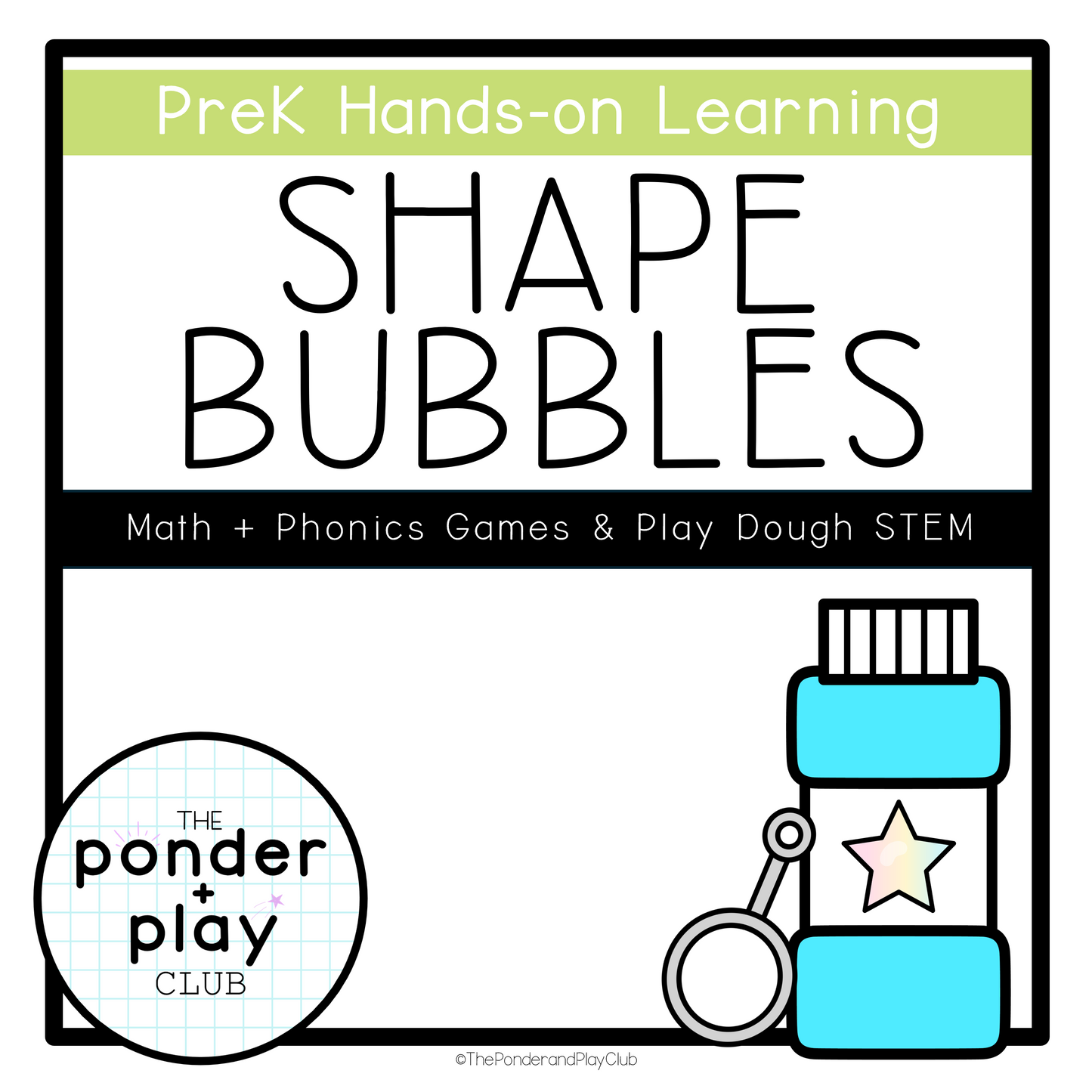 Bubble Shapes printable STEM and Phonics Bundle